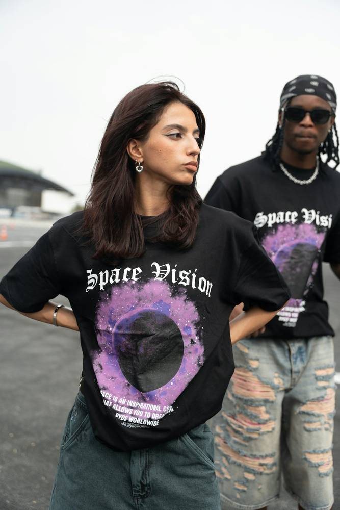 People in custom printed t-shirts
