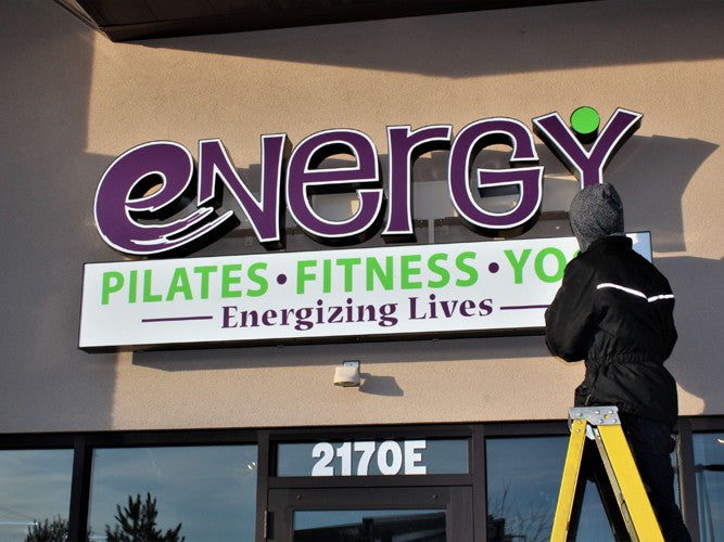 Channel letter sign installation