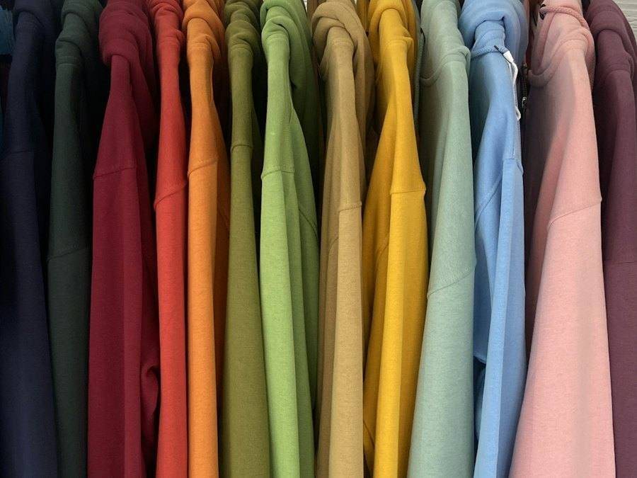 Rack of colourful shirts