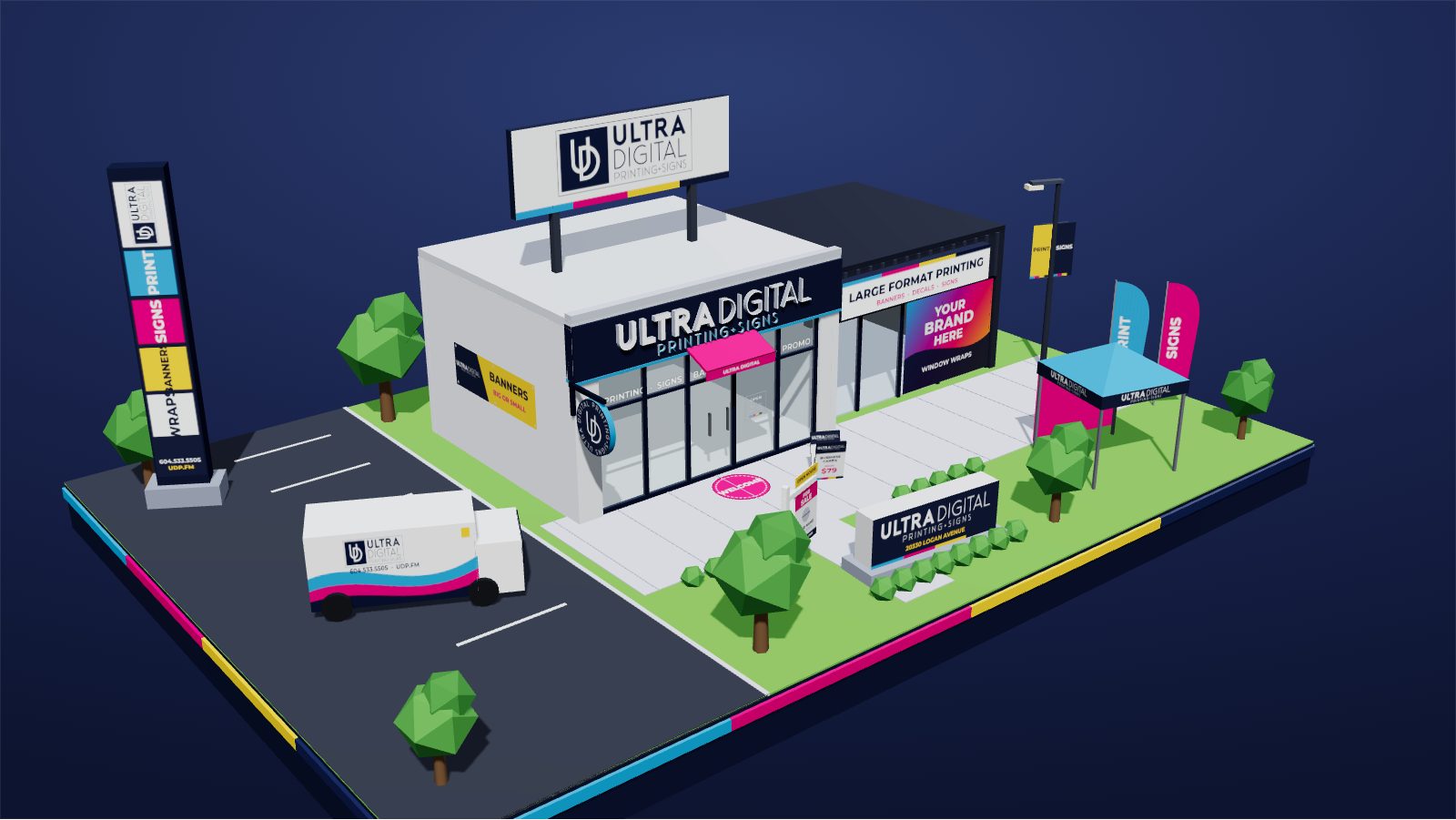 3D Ultra Digital storefront showing the kinds of signs we make